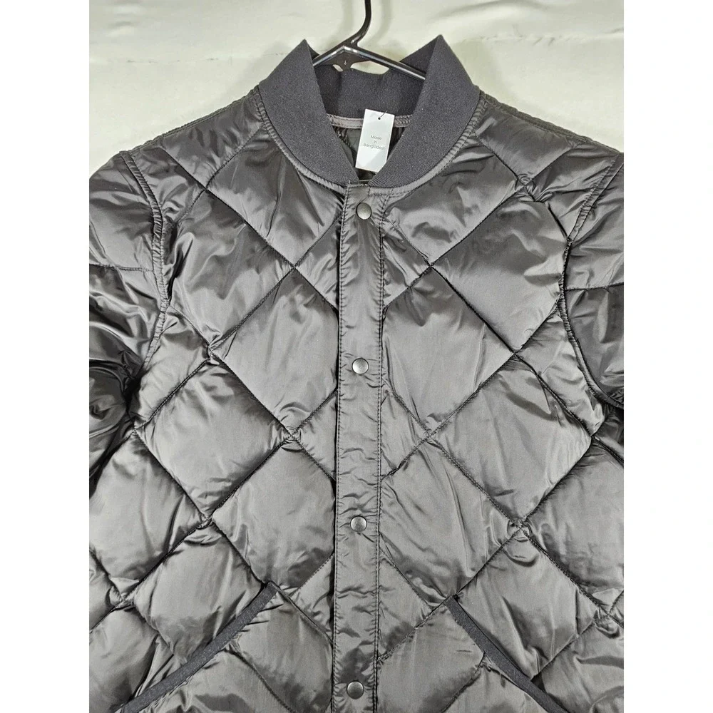 Calvin Klein Mens Reversible Diamond‎ Quilted Bomber Jacket Black Camo XL New